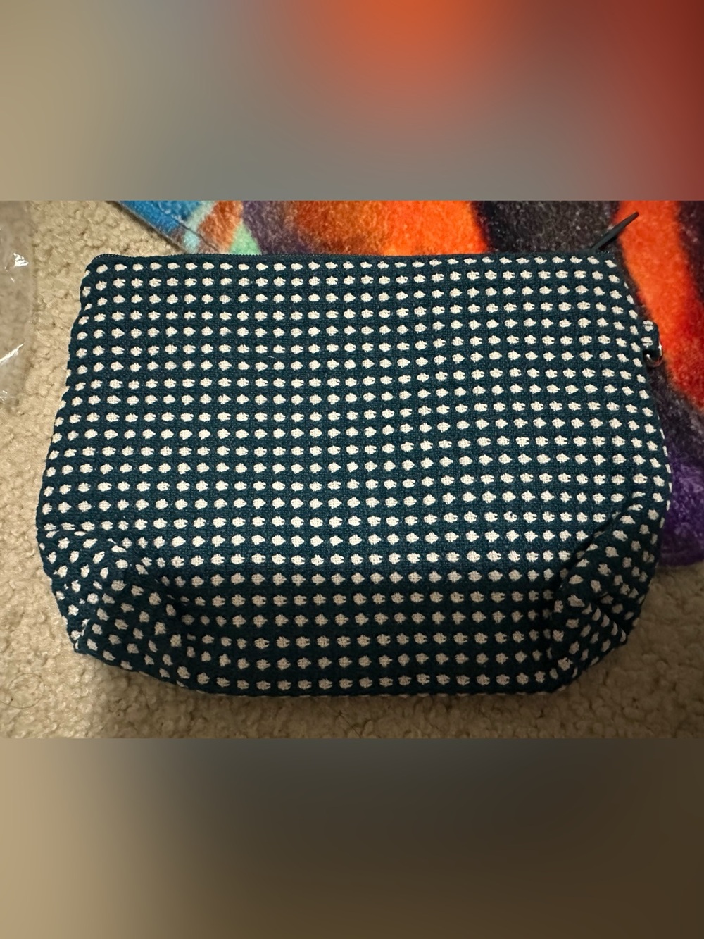 thirty-one teal mini zipper pouch with white dots - Picture 2 of 5